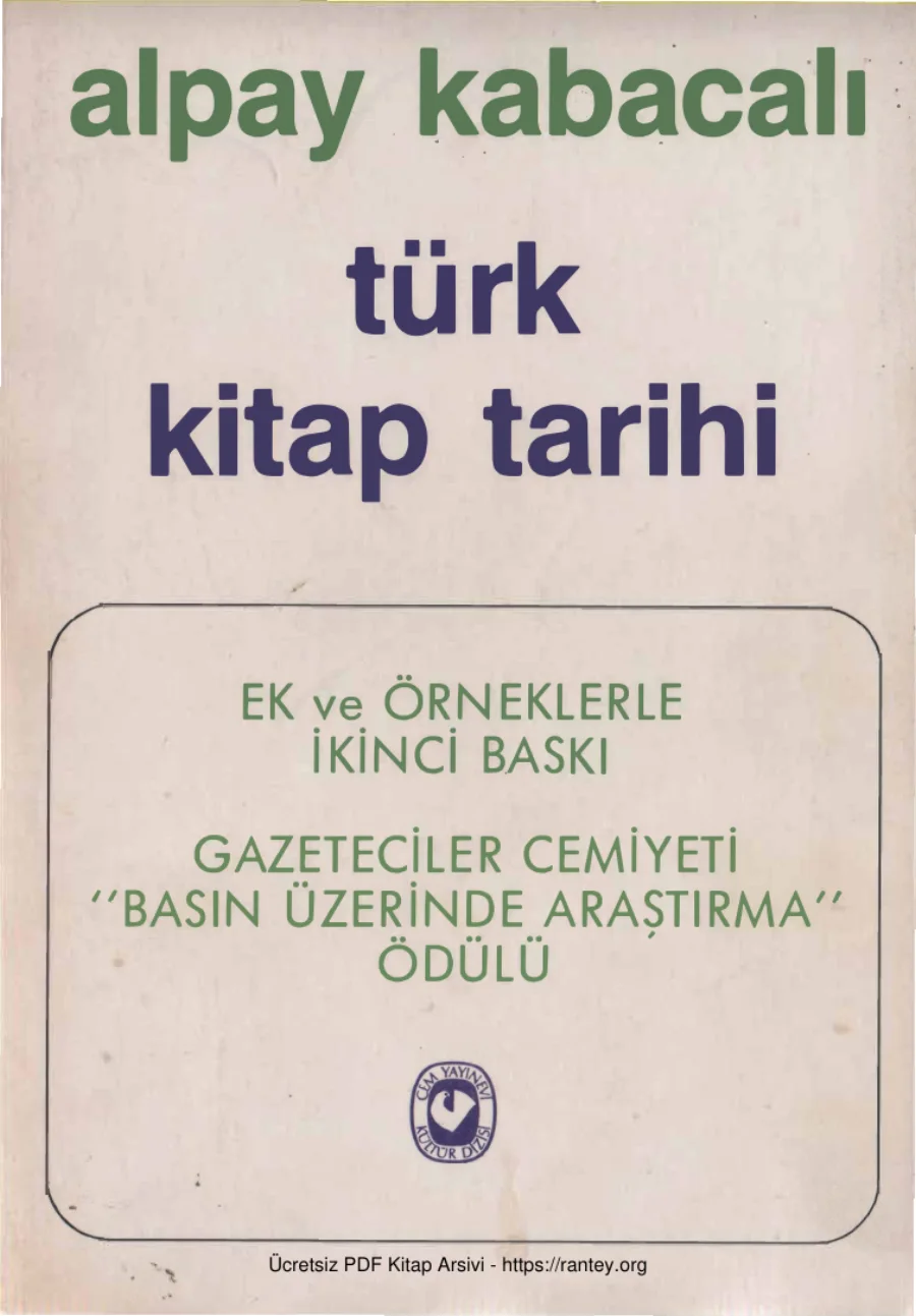 Türk Kitap Tarihi kapak görseli