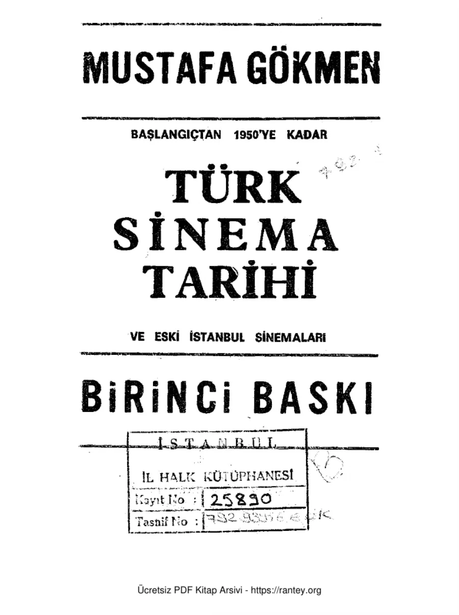 Türk Sinema Tarihi ve Eski İstanbul Sinemaları kapak görseli