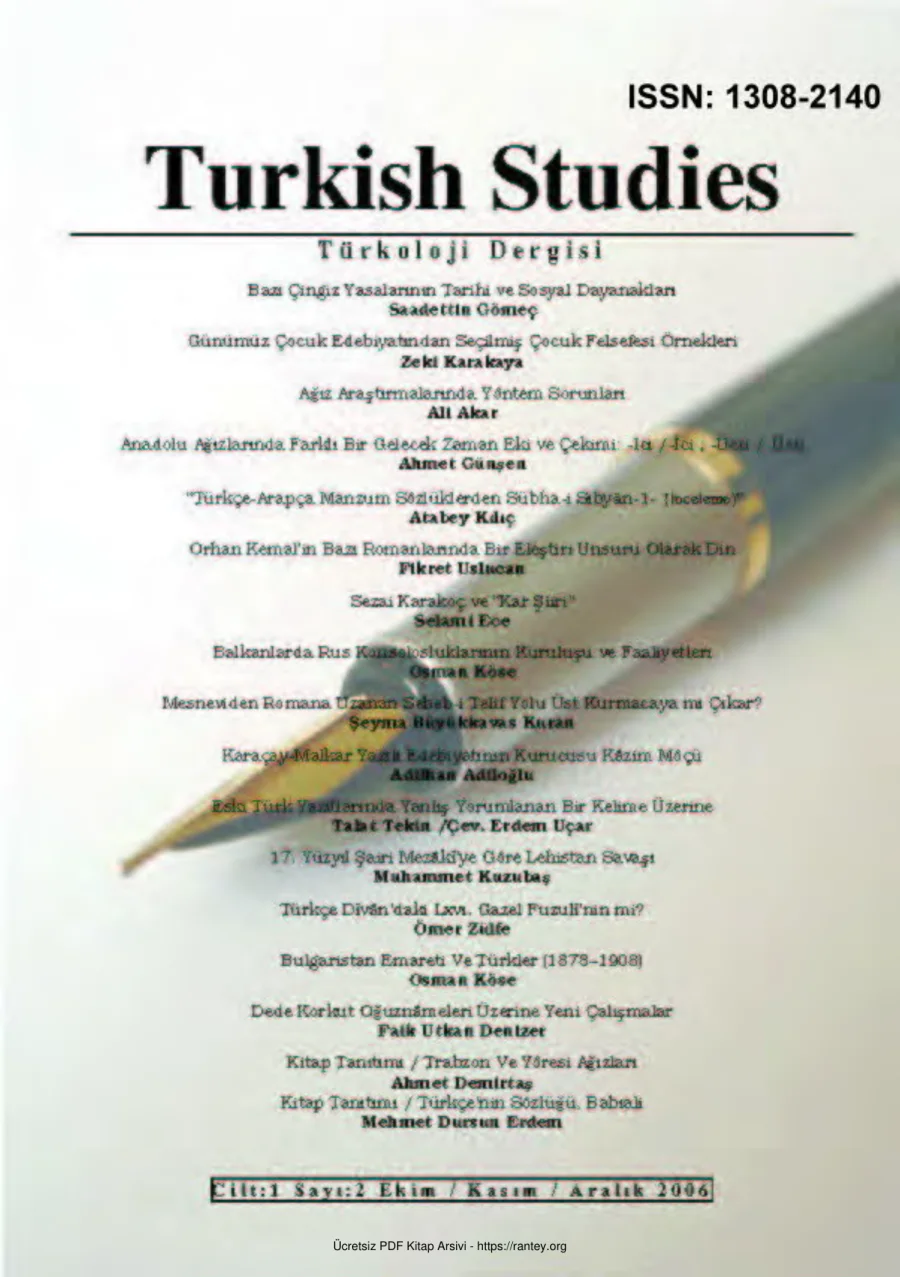 Turkish Studies Cilt 01 Sayı 02 kapak görseli