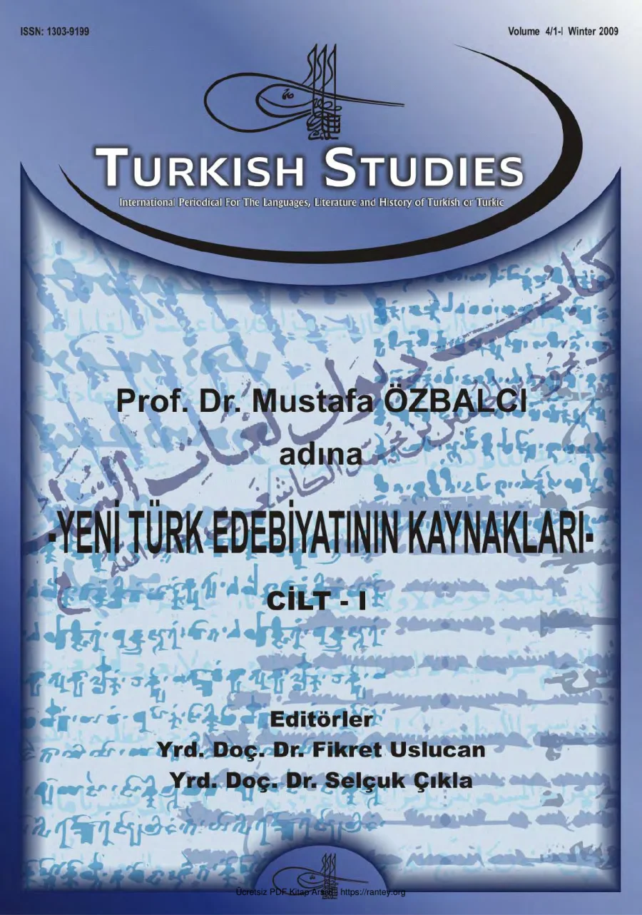 Turkish Studies Cilt 04 Sayı 01 I kapak görseli