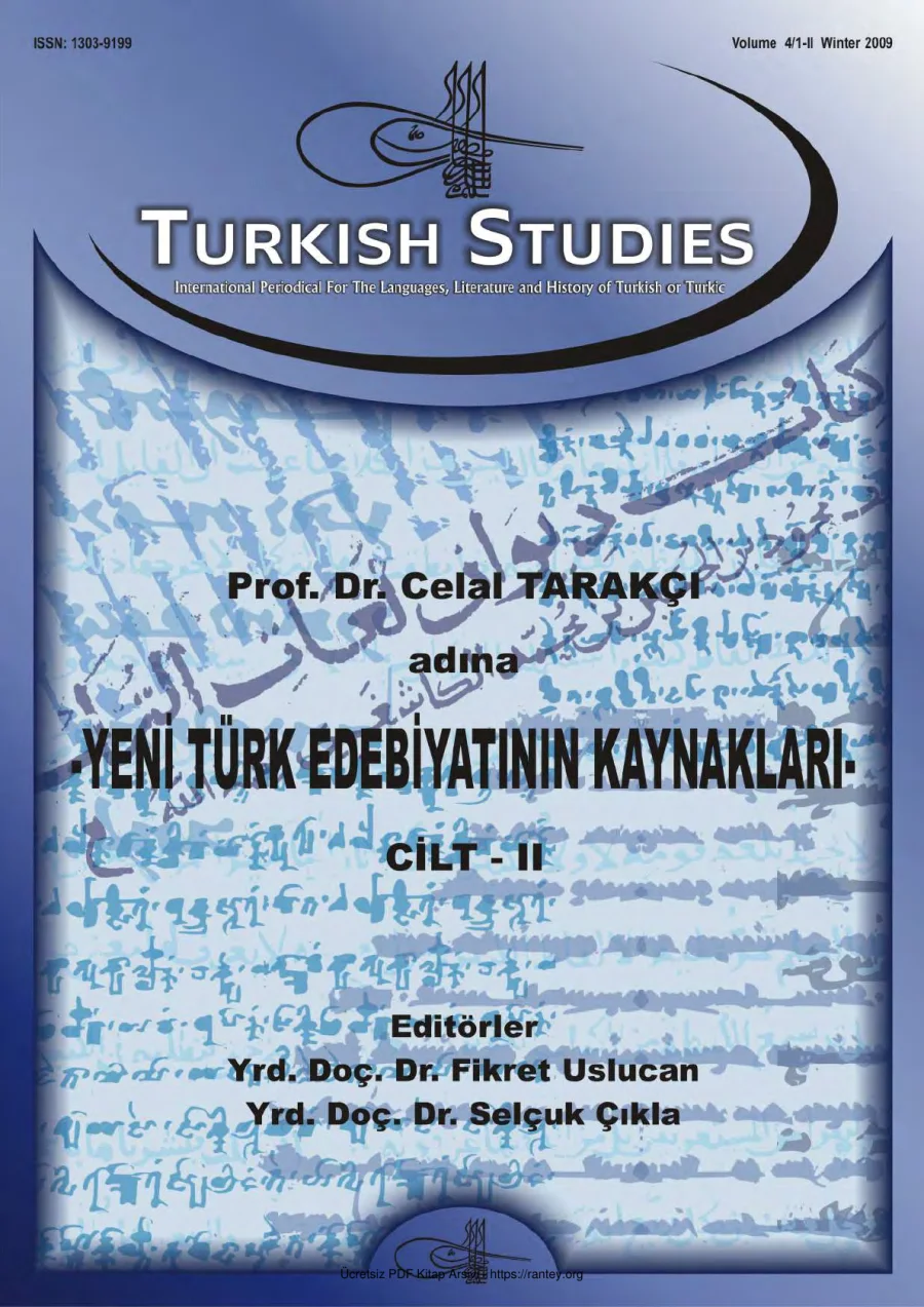 Turkish Studies Cilt 04 Sayı 01 II kapak görseli