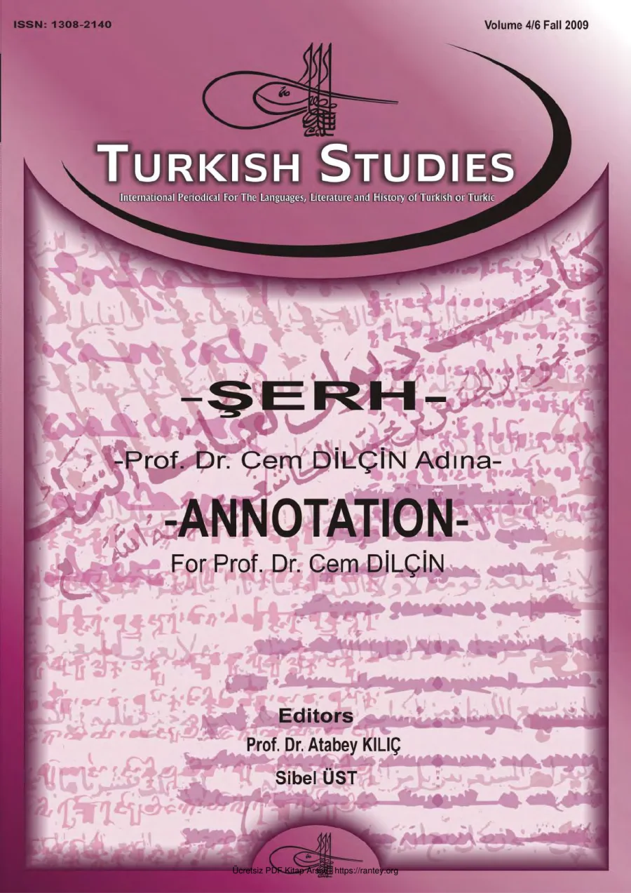 Turkish Studies Cilt 04 Sayi 06 kapak görseli