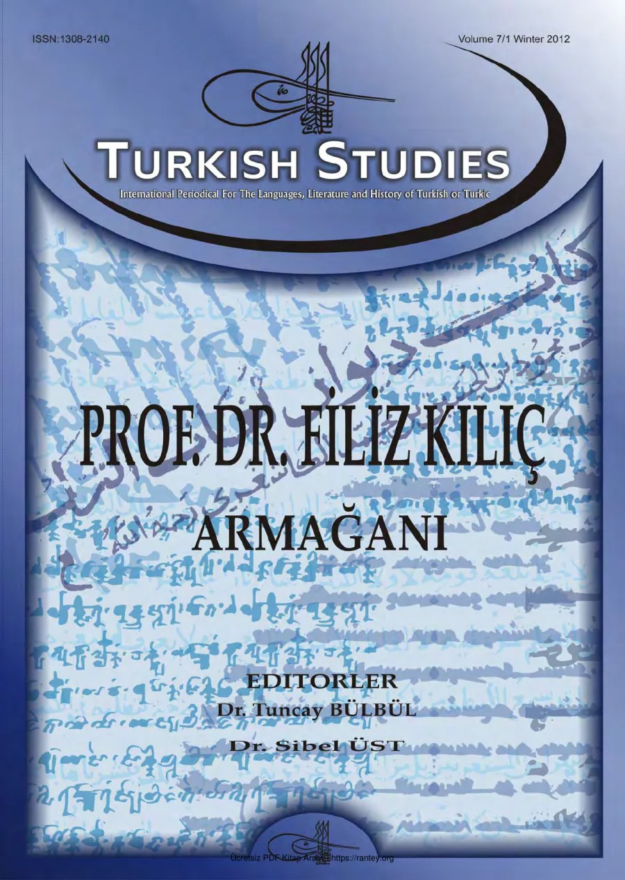 Turkish Studies Cilt 07 Sayi 01 kapak görseli