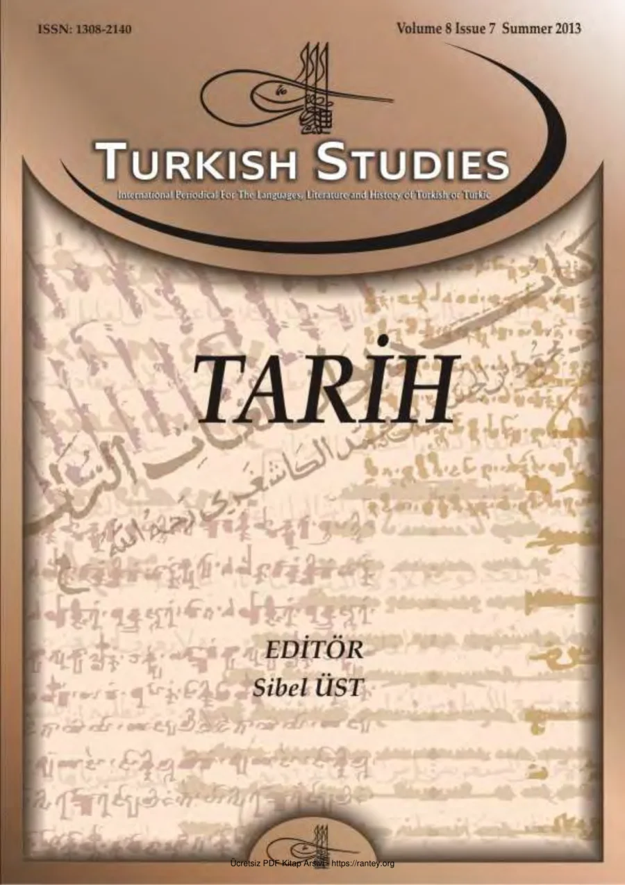 Turkish Studies Cilt 08 Sayi 07 kapak görseli