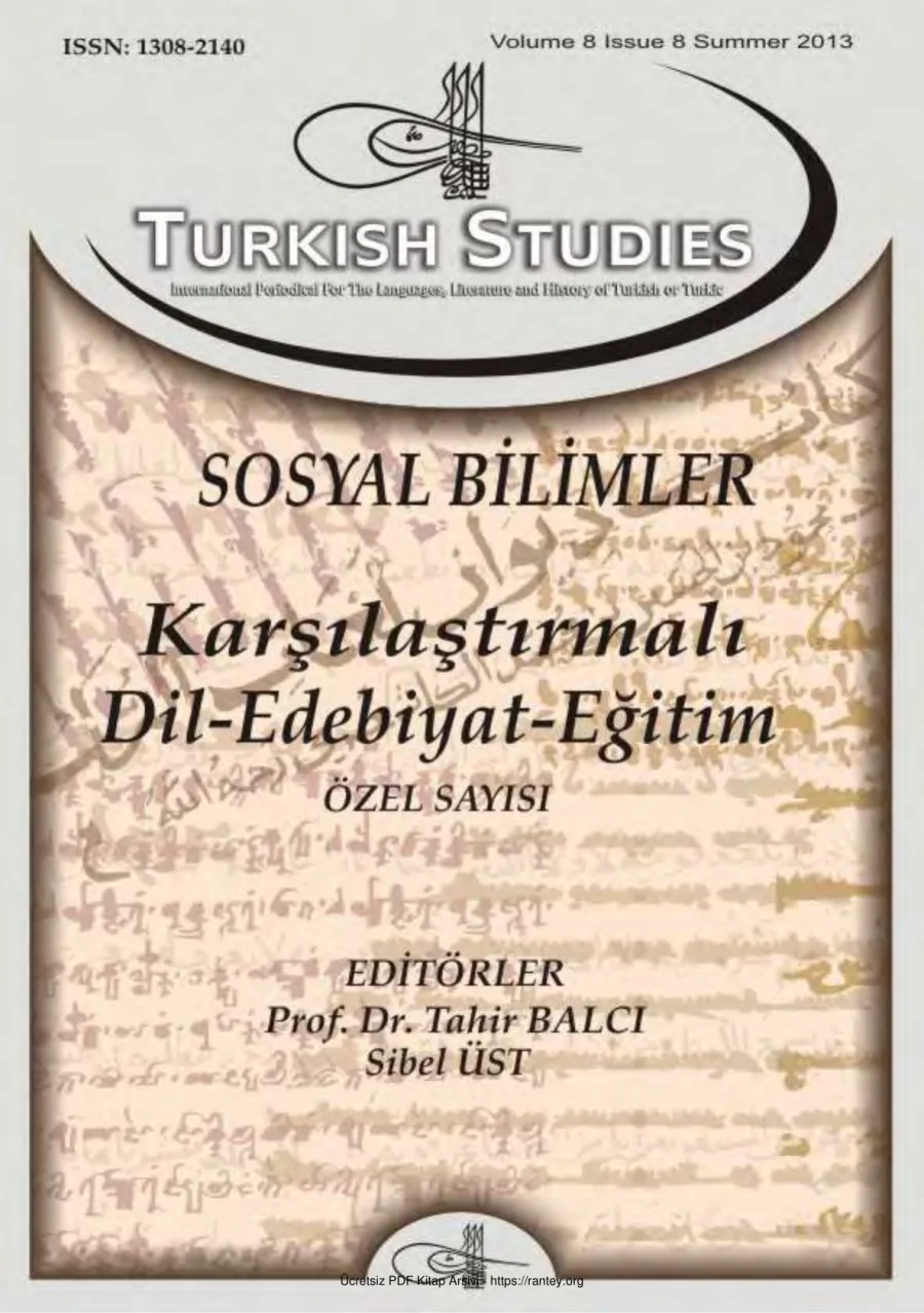 Turkish Studies Cilt 08 Sayi 08 kapak görseli