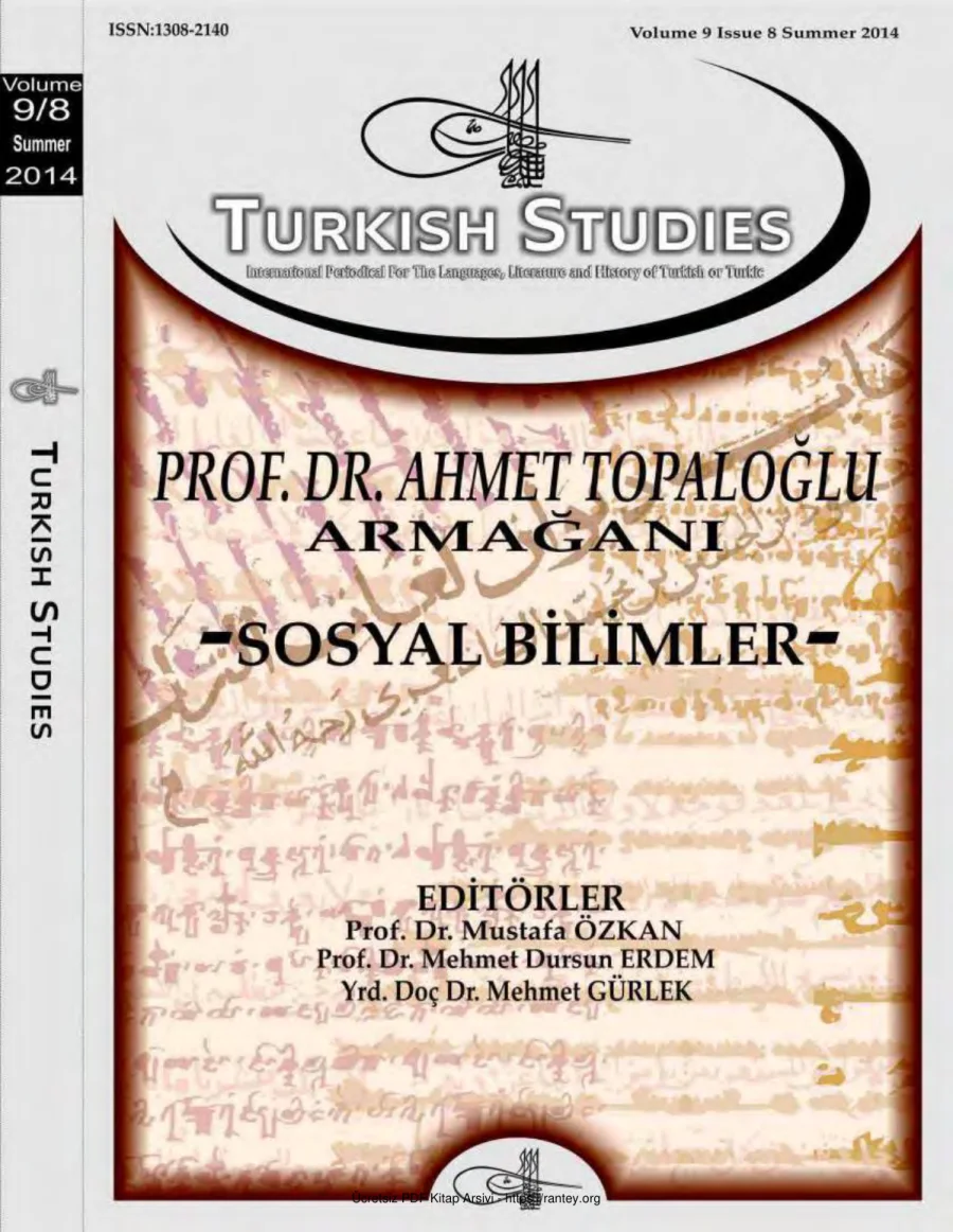 Turkish Studies Cilt 09 Sayı 08 kapak görseli