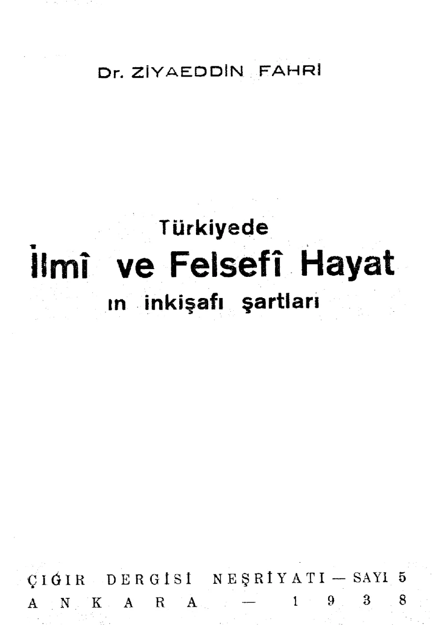 Türkiye'de İlim ve Felsefe Hayatının İnkişafı kapak görseli