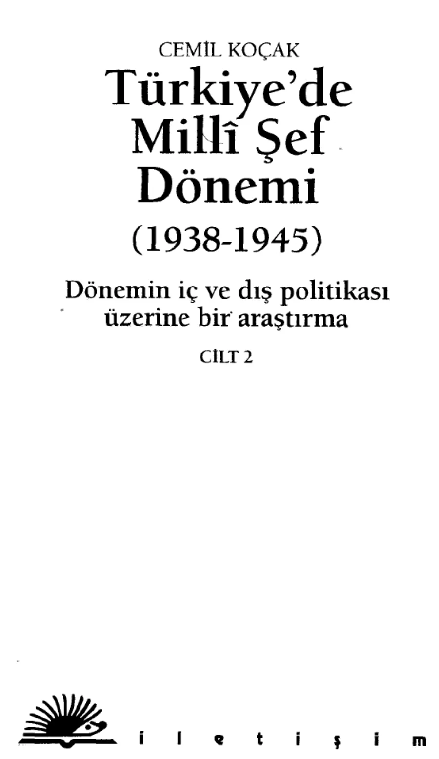 Türkiye'de Millî Şef Dönemi 1938-1945 PDF kapak görseli