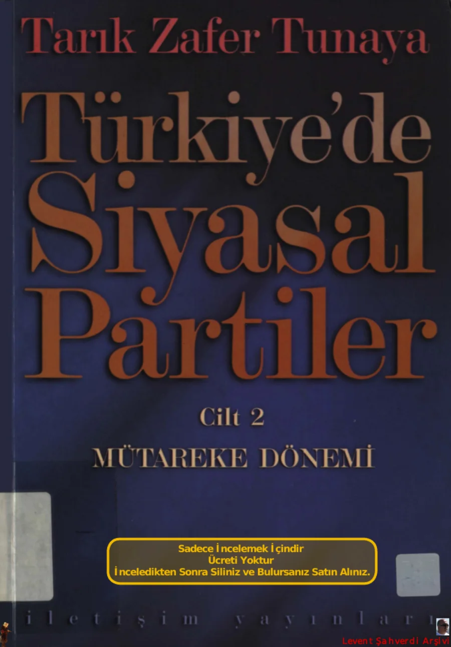 Türkiye'de Siyasal Partiler Cilt 2: Mütareke Dönemi kapak görseli