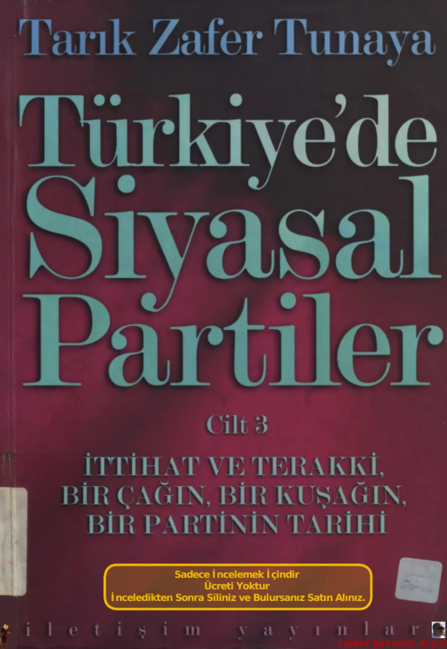 Türkiye'de Siyasal Partiler Cilt 3: İttihat ve Terakki kapak görseli