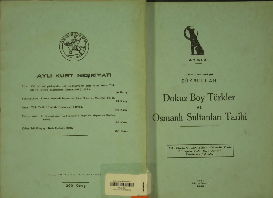 Türkler ve Osmanlı Sultanları Tarihi Nihal Atsız kapak görseli