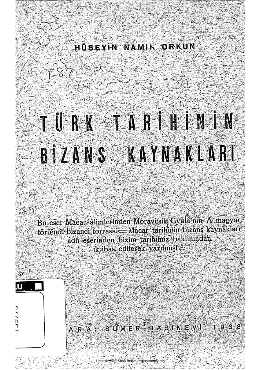 TürkTarihininBizansKaynakları HüseyinNamıkOrkun kapak görseli