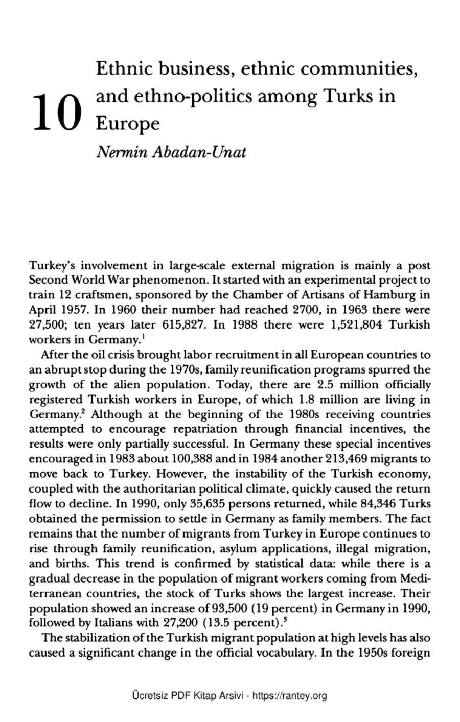 Uçarer Donald J Puchala İmmigration İnto Western Societies Pinter Press Nermin Abadan Unat kapak görseli
