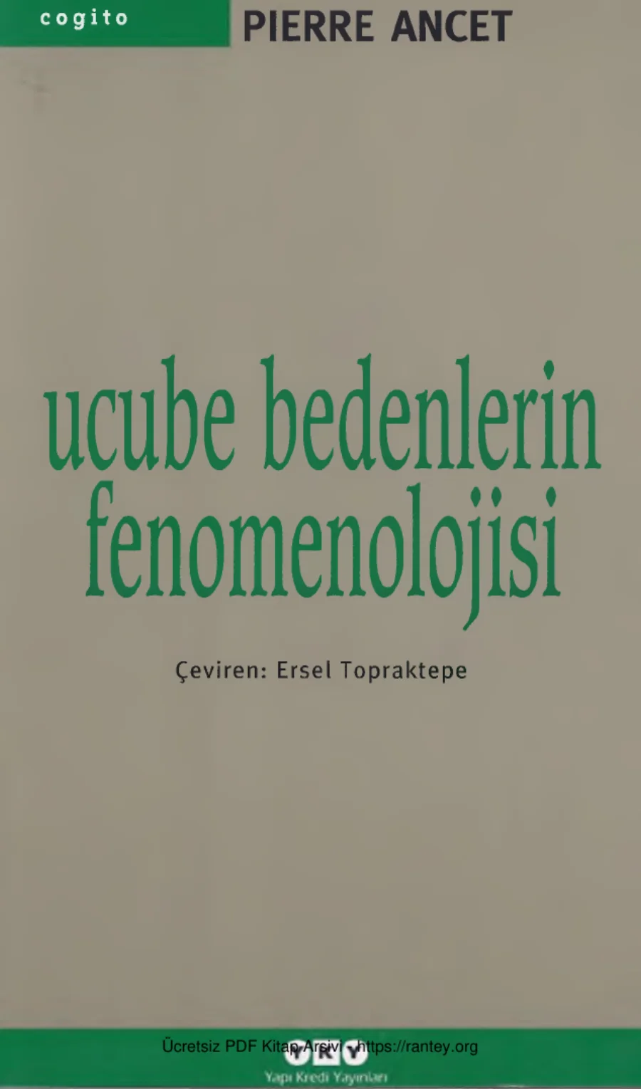 Ucube Bedenlerin Fenomenolojisi kapak görseli