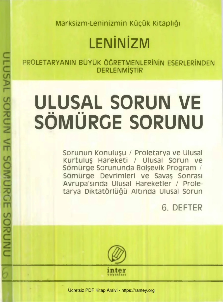 Ulusal Sorun ve Sömürge Sorunu 6 Defter kapak görseli