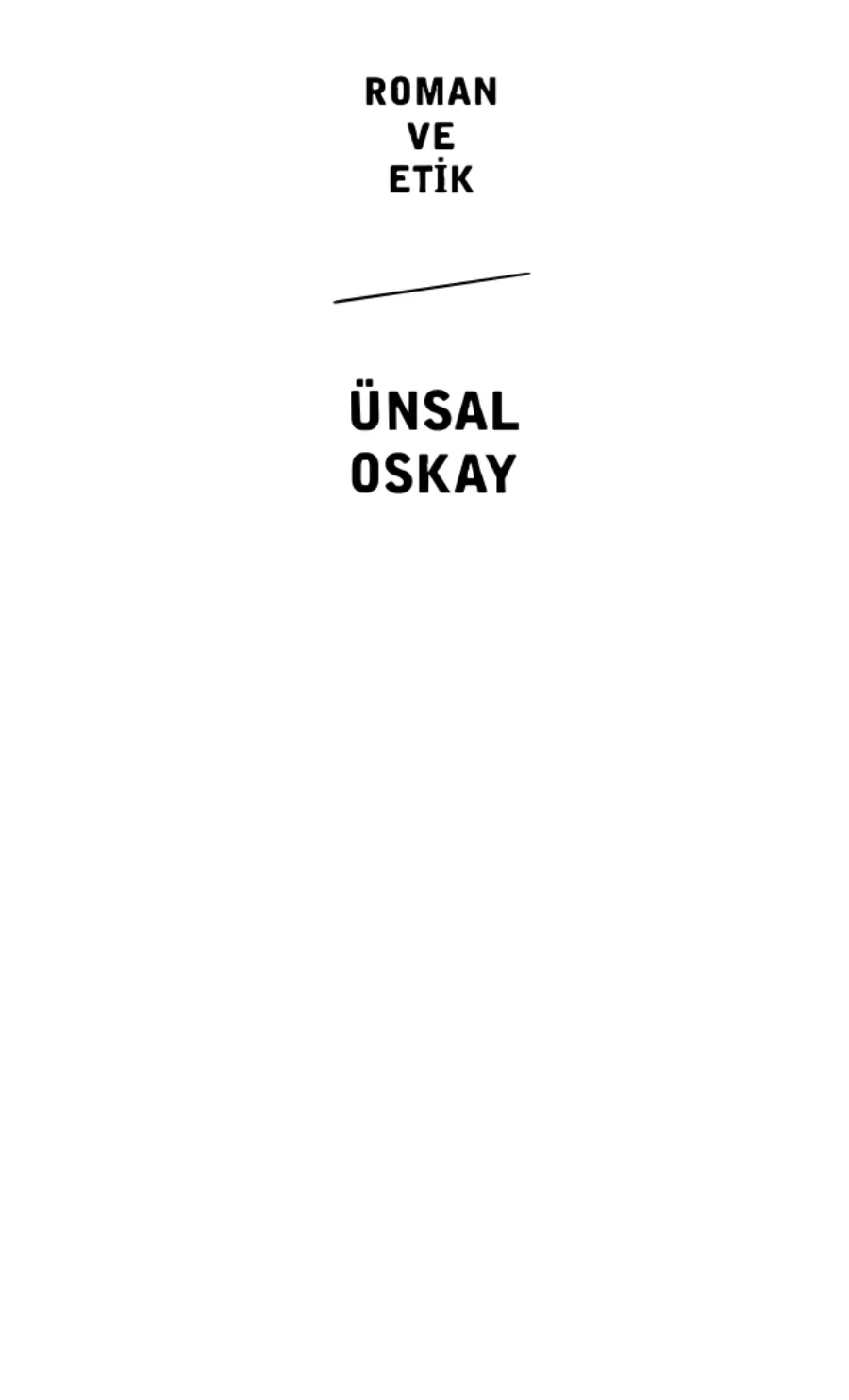 Ünsal Oskay Roman ve Etik İnkılap Yayınları kapak görseli