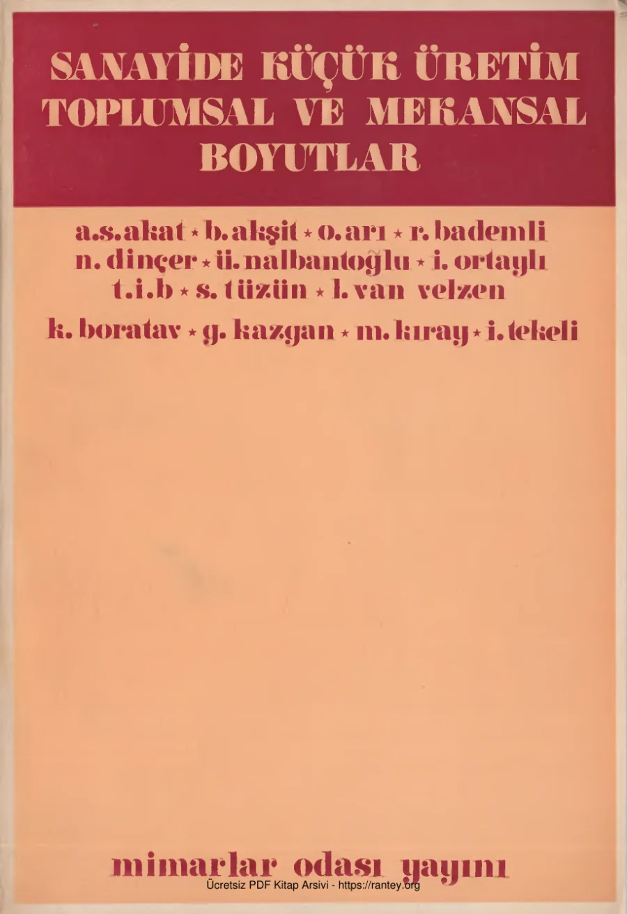 Üretim Toplumsal ve Mekansal Boyutlar Mimarlar Odası Yayınları kapak görseli