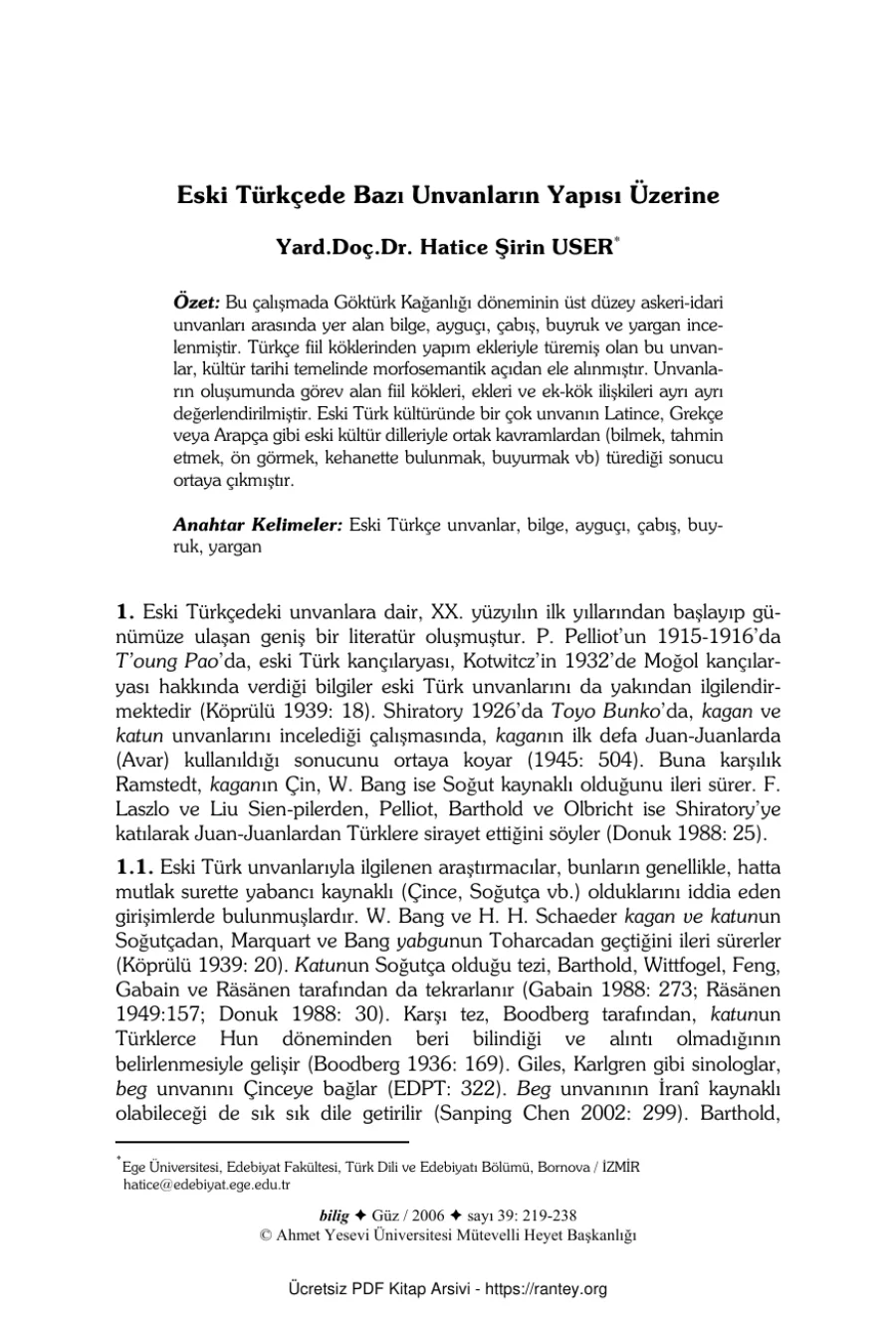 User Eski Türkçede Bazı Unvanların Yapısı Üzerine kapak görseli