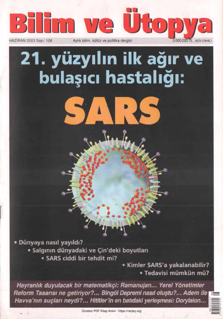 Ütopya Sayı 108 SARS kapak görseli