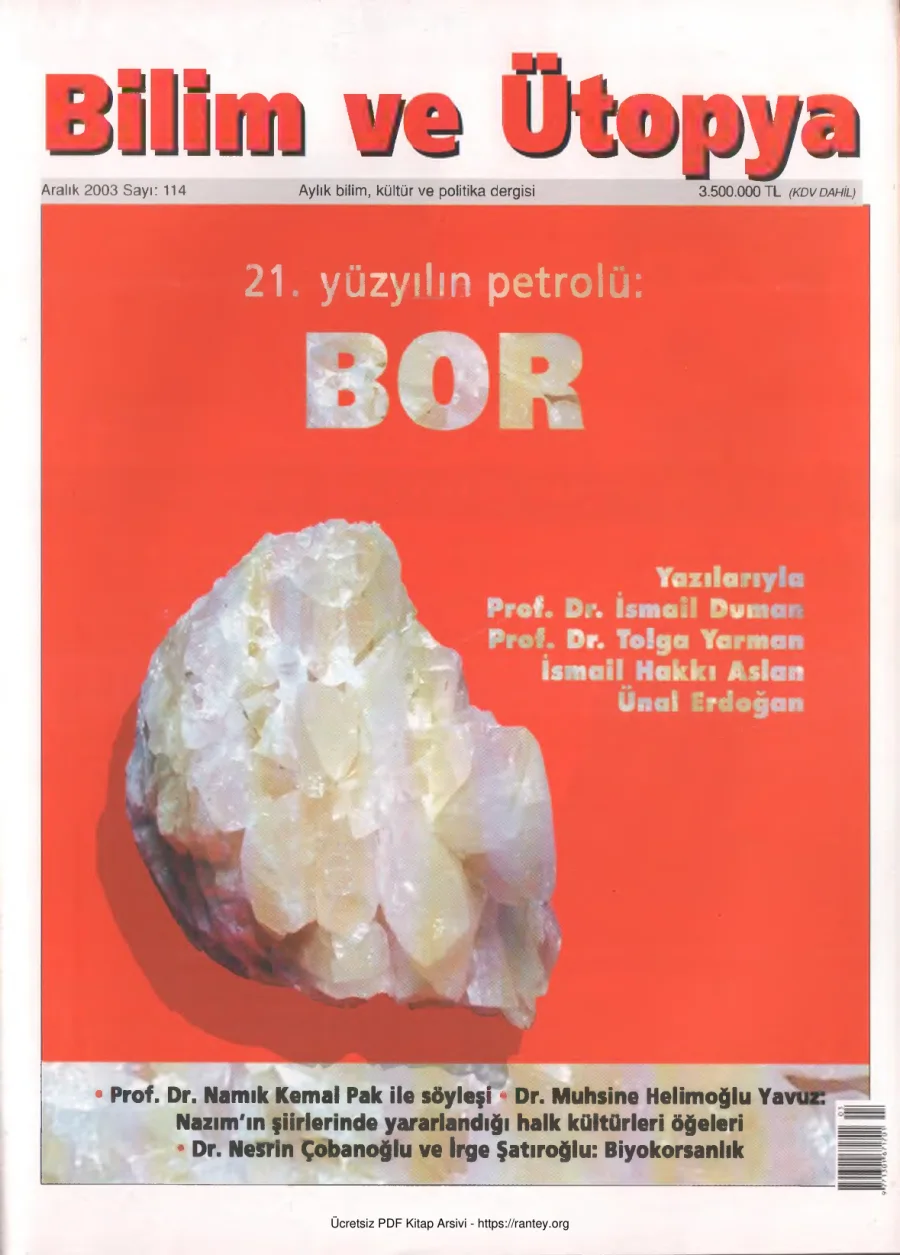 Ütopya Sayı 114 Bor kapak görseli