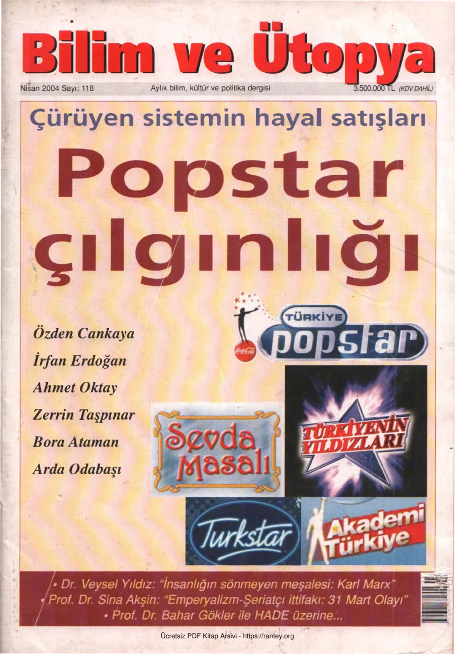Ütopya Sayı 118 Popstar Çılgınlığı kapak görseli
