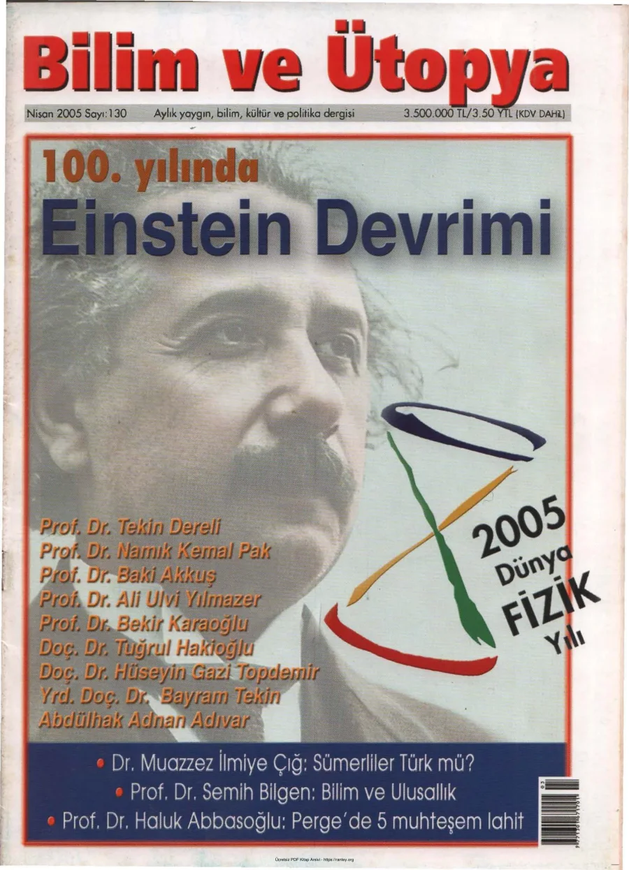 Ütopya Sayı 130 100 Yılında Einstein Devrimi kapak görseli