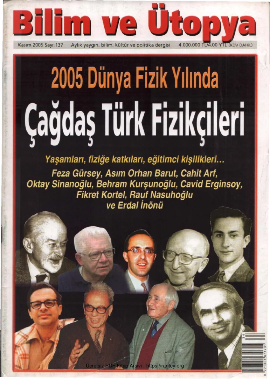 Ütopya Sayı 137 Çağdaş Türk Fizikçileri kapak görseli