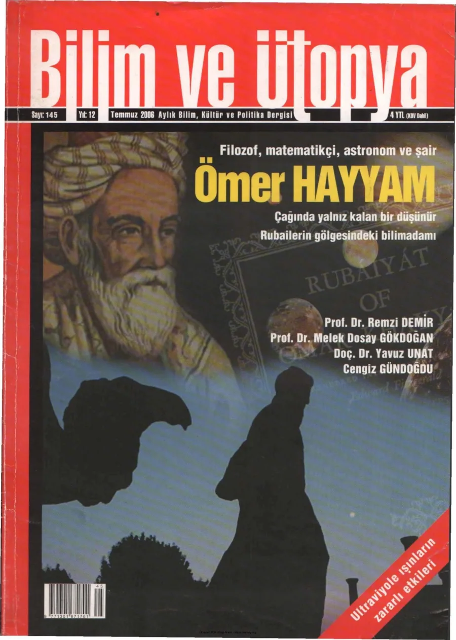 Ütopya Sayı 145 Ömer Hayyam kapak görseli