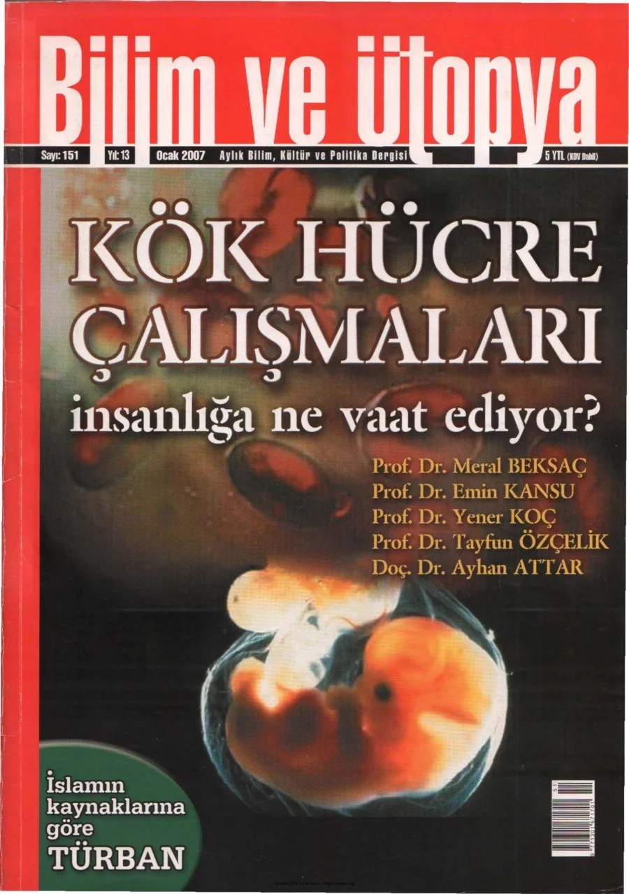 Ütopya Sayı 151 Kök Hücre Çalışmaları kapak görseli