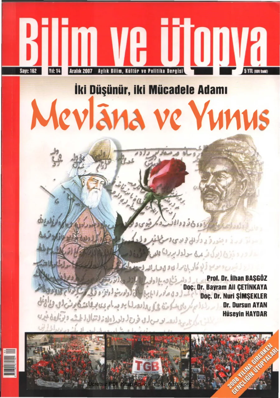 Ütopya Sayı 162 Mevlana ve Yunus kapak görseli
