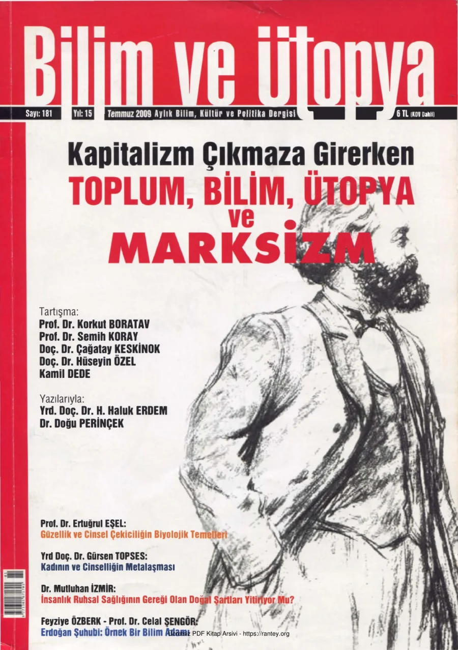 Ütopya Sayı 181 Toplum Bilim Ütopya ve Marksizm kapak görseli