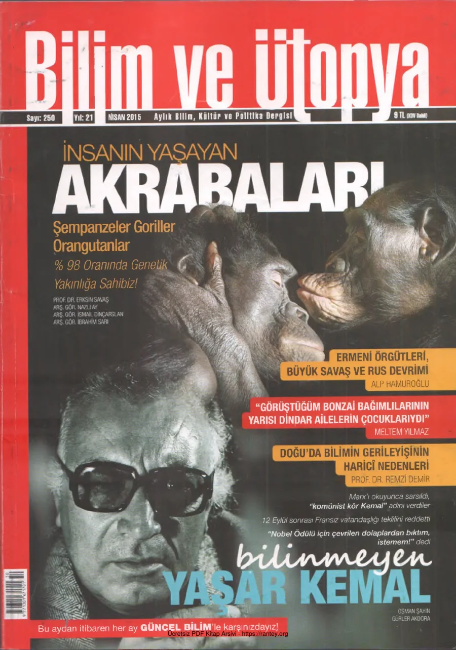 Ütopya Sayı 250 İnsanın Yaşayan Akrabaları kapak görseli