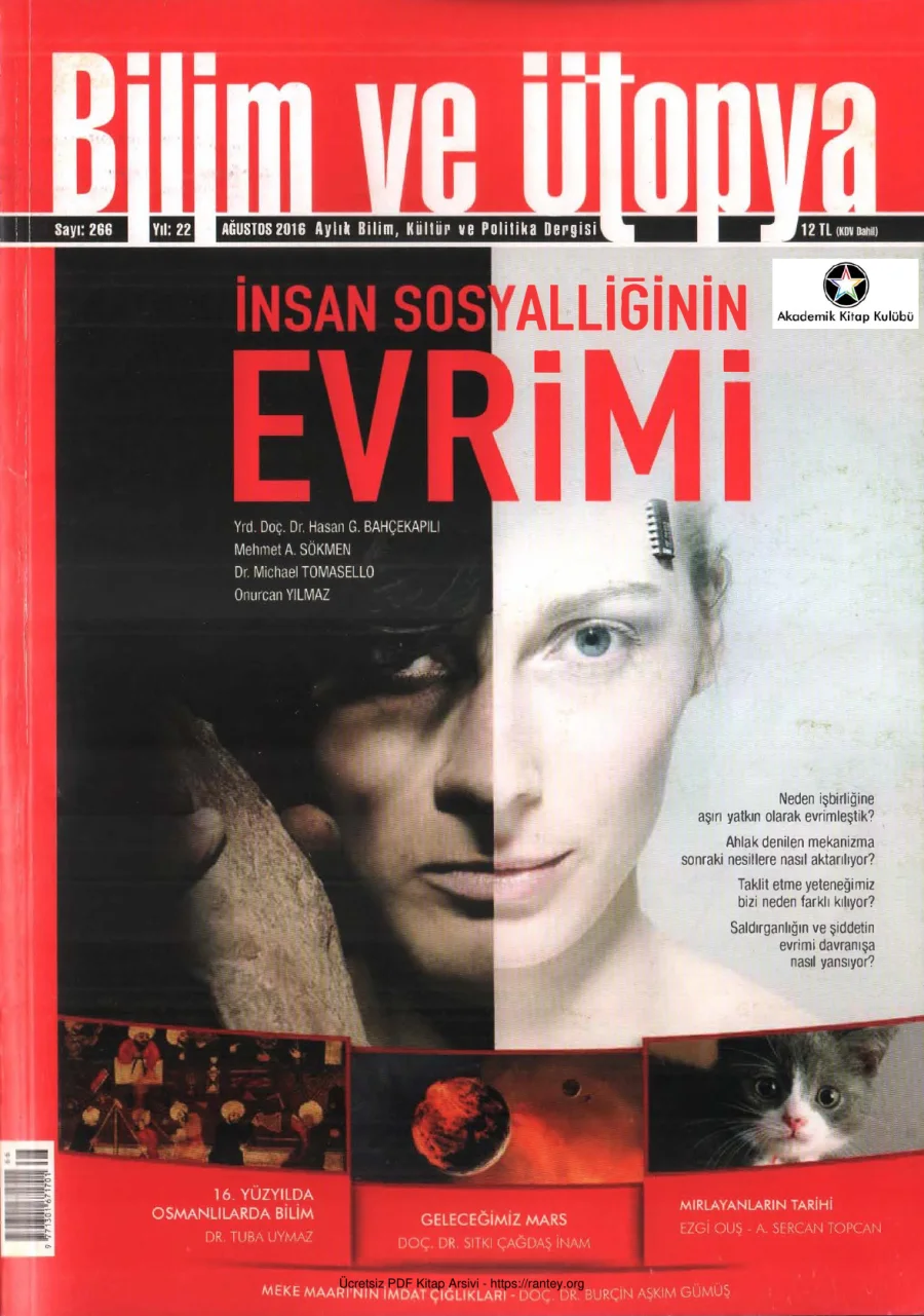 Ütopya Sayı 266 İnsan Sosyalliğinin Evrimi kapak görseli
