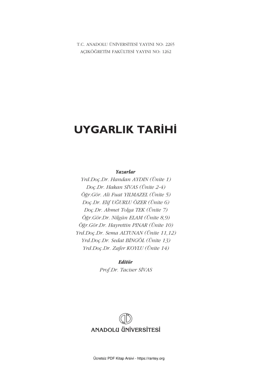 UygarlıkTarihi TAR114U kapak görseli