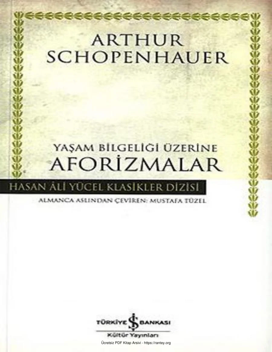 Üzerine Aforizmalar Arthur Schopenhauer PDFDrive kapak görseli