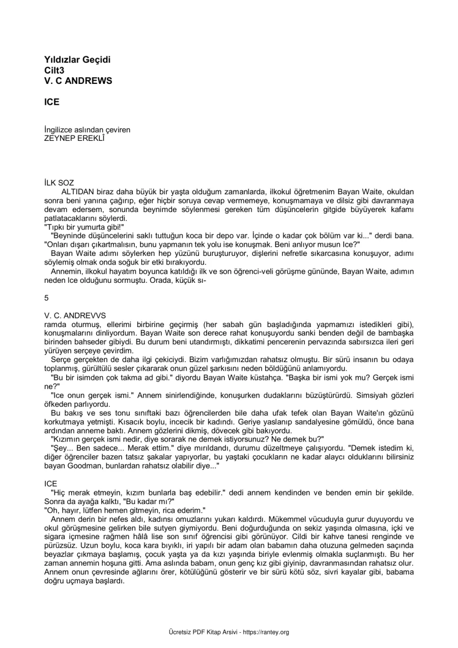 V C Andrews Yıldızlar Geçidi 3 Ice kapak görseli