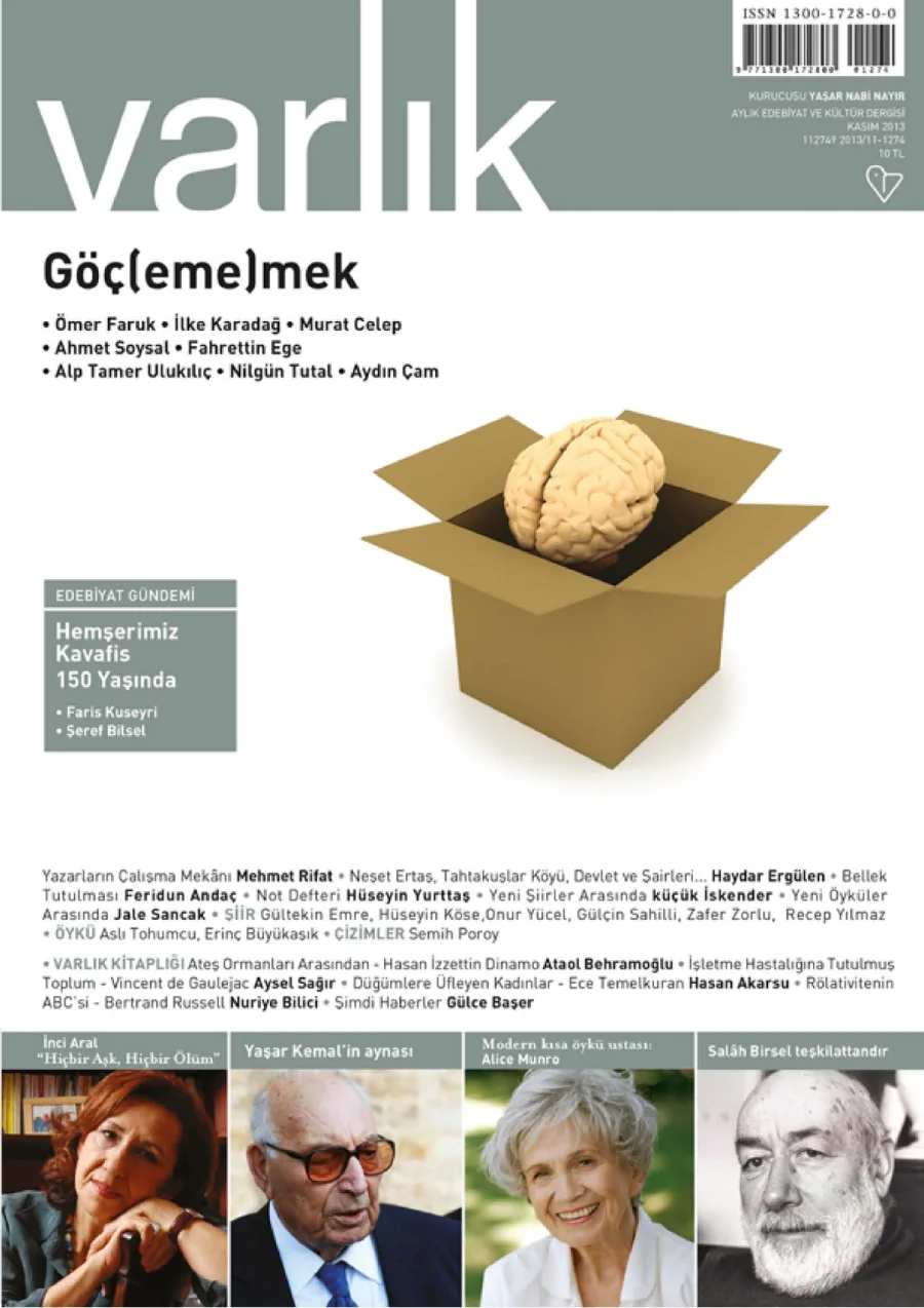Varlık Dergisi Kasım 2013 kapak görseli