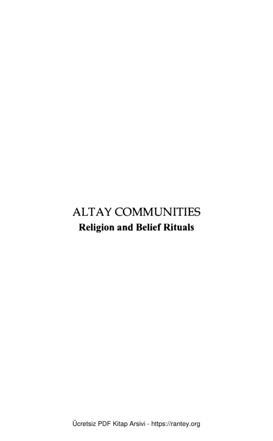vd Altay Communities Religion and Belief Rituals İSTESOB Yayınları kapak görseli