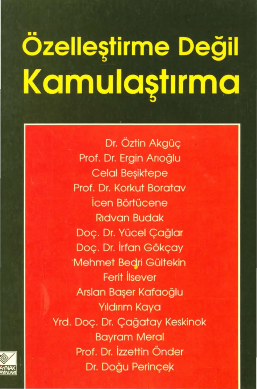 vd Özelleştirme Değil Kamulaştırma kitap kapağı