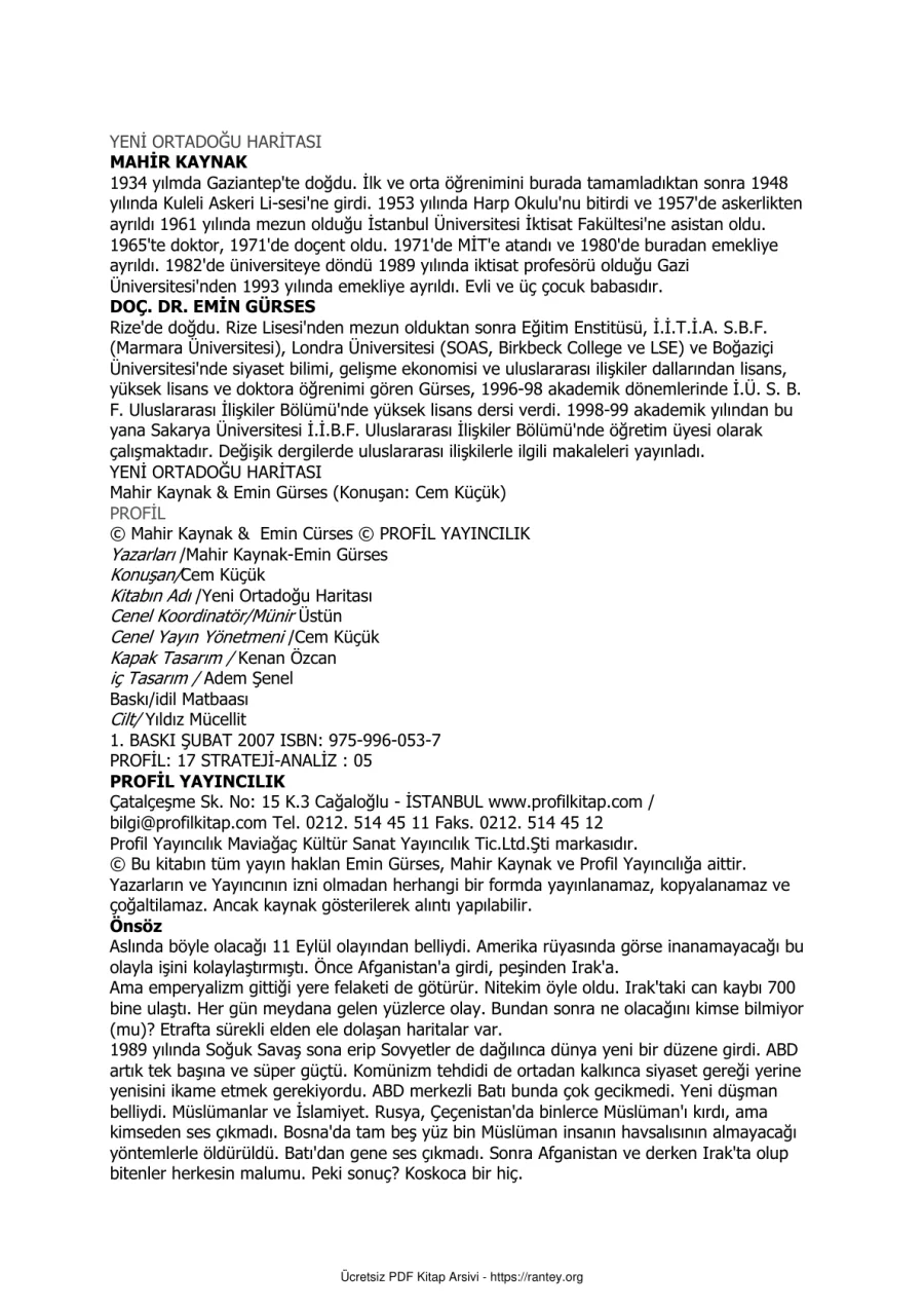 Ve Emin Gurses Yeni Ortadogu Haritasi kapak görseli