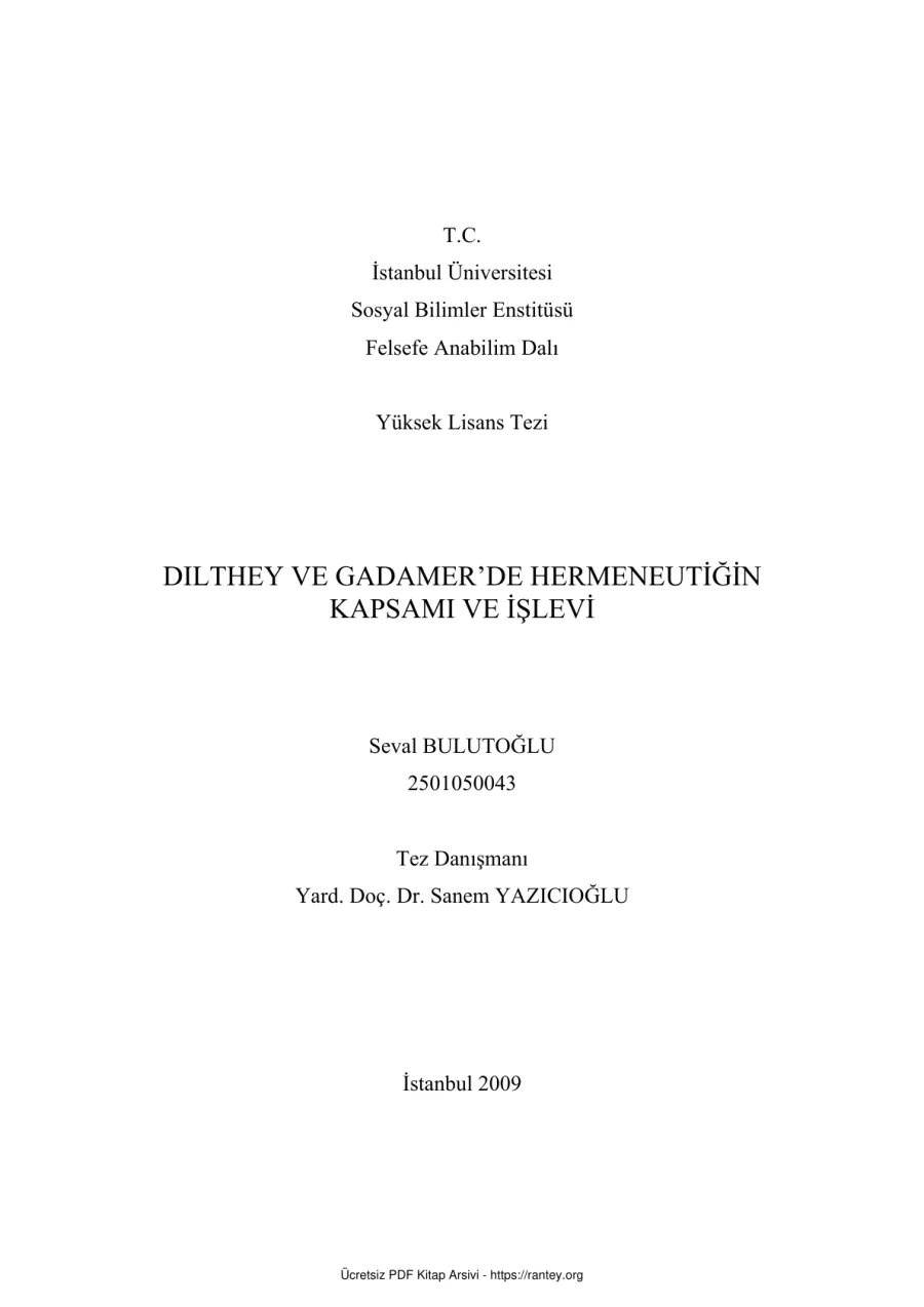 ve Gadamerde Hermeneutiğin Kapsamı ve İşlevi kapak görseli