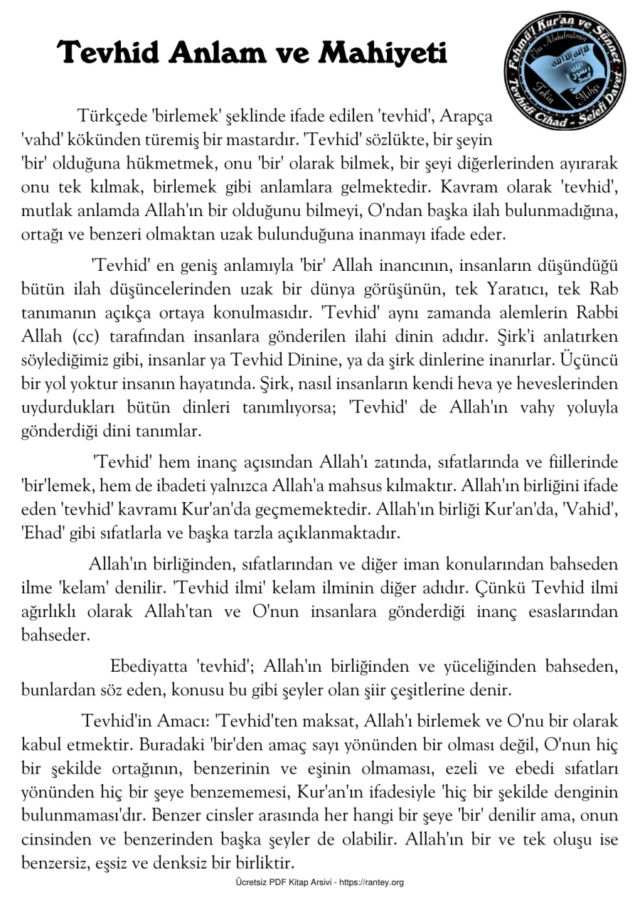 ve Mahiyeti Ebu Abdulmumin Tekin Mıhçı kapak görseli