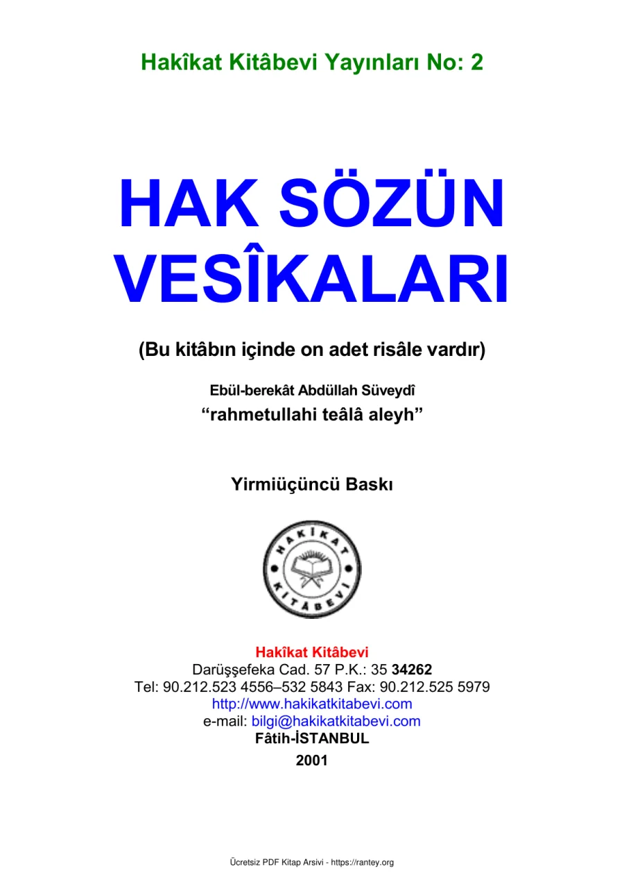 Vesikalari Ebu Abdulmumin Tekin Mıhçı kapak görseli