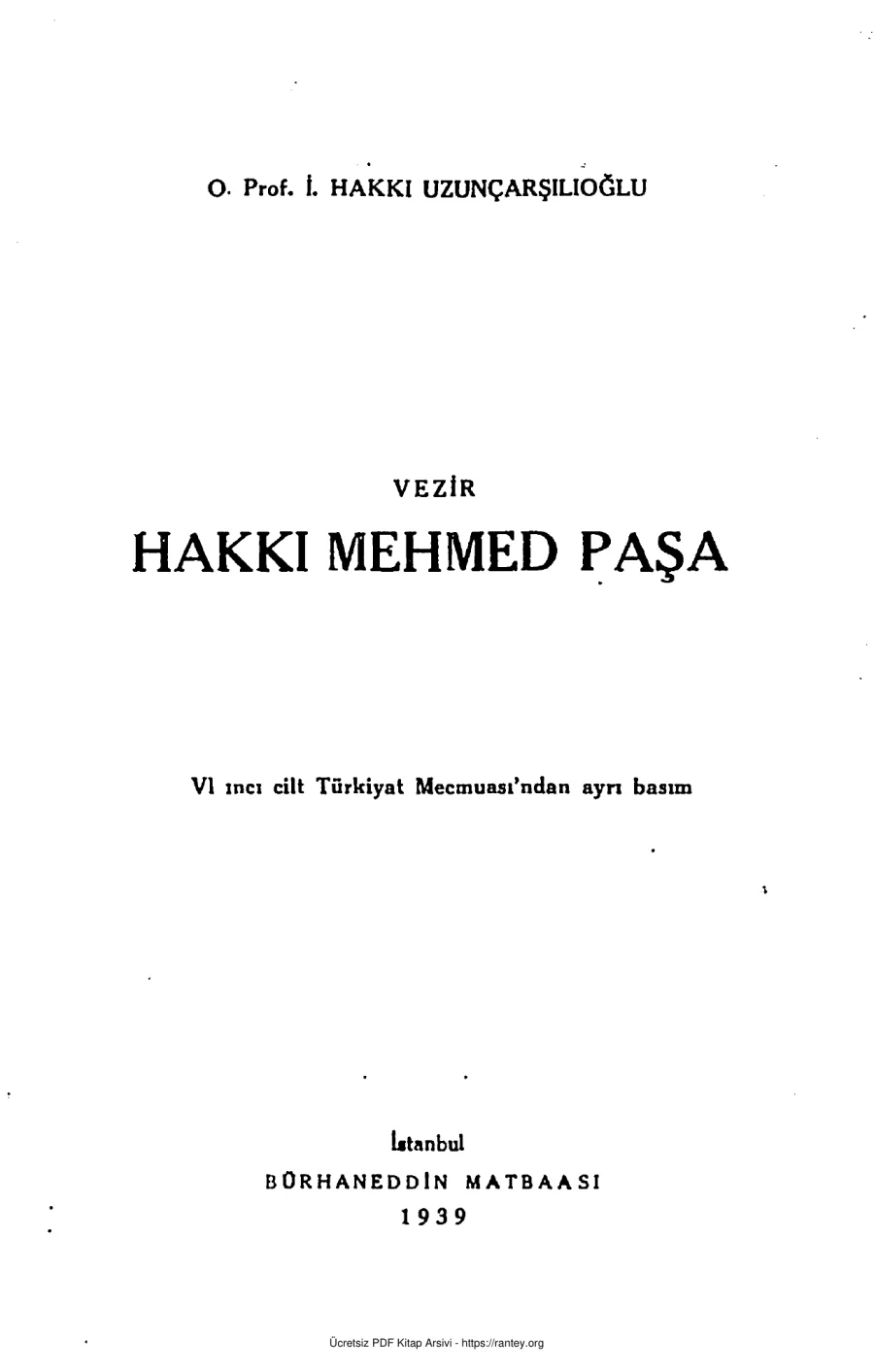 Vezir Hakkı Mehmed Paşa kapak görseli