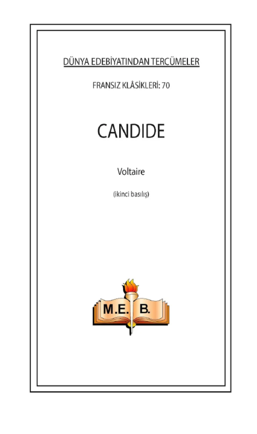 Voltaire Candide MEB Yayınları kapak görseli