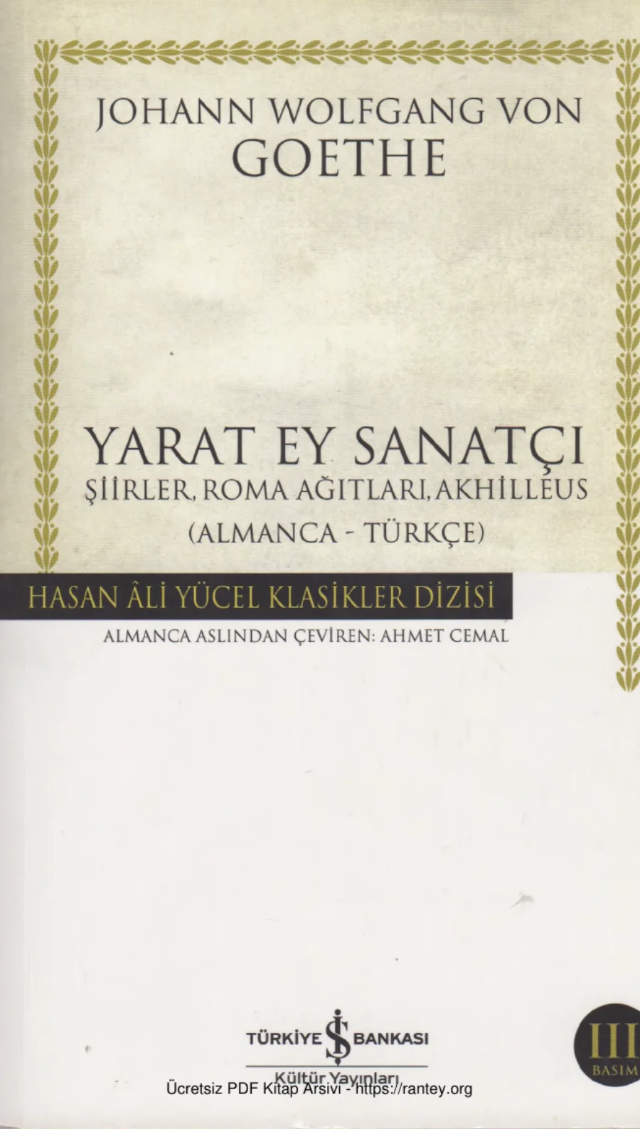 Von Goethe Yarat Ey Sanatçı kapak görseli