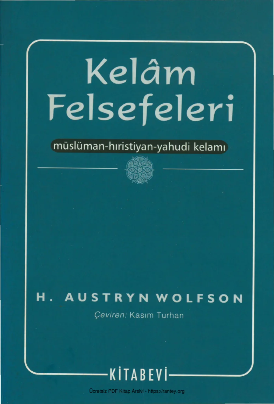 Wolfson Kelam Felsefeleri Kitabevi Yayınları kapak görseli