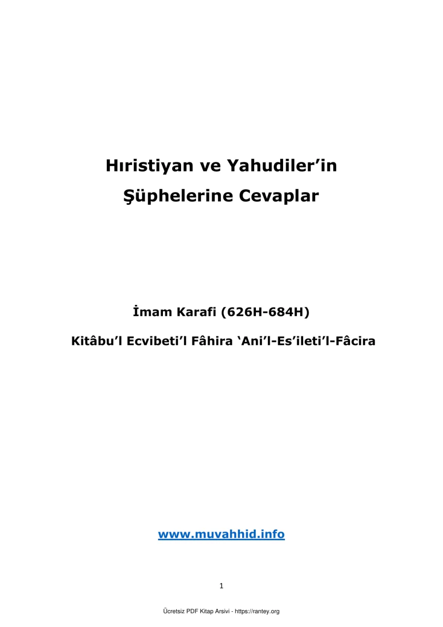 Yahudilerin Şüphelerine Cevaplar Ebu Abdulmumin Tekin Mıhçı kapak görseli