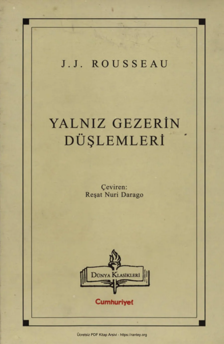 Yalnız Gezerin Düşlemleri kapak görseli