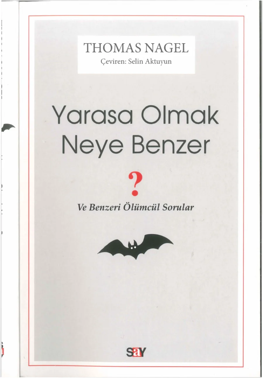Yarasa Olmak Neye Benzer kapak görseli